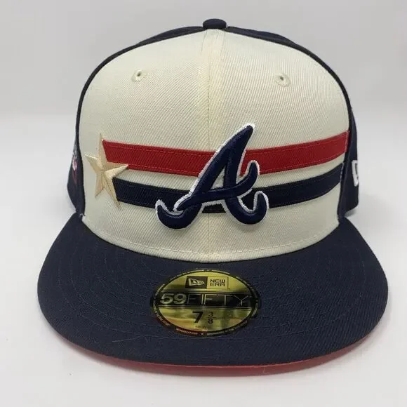 Atlanta Braves‎ New Era 59Fifty Size 7 3/8 Cream All Star Game Patch Fitted MLB